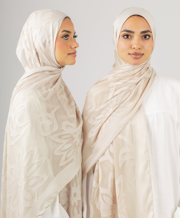 Floral Filigree Chiffon Scarf