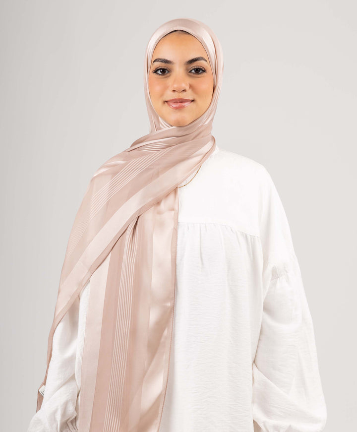 Stately Satin Chiffon Scarf