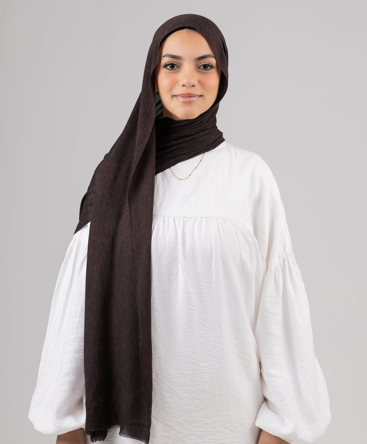 Foggy Marble Tassels Cotton Scarf
