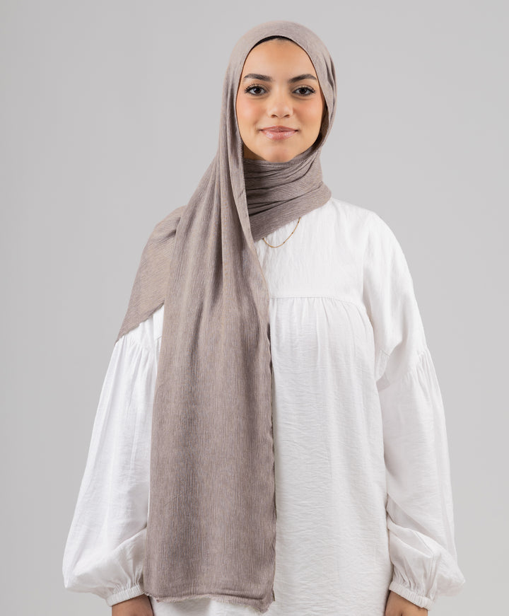 Foggy Marble Tassels Cotton Scarf