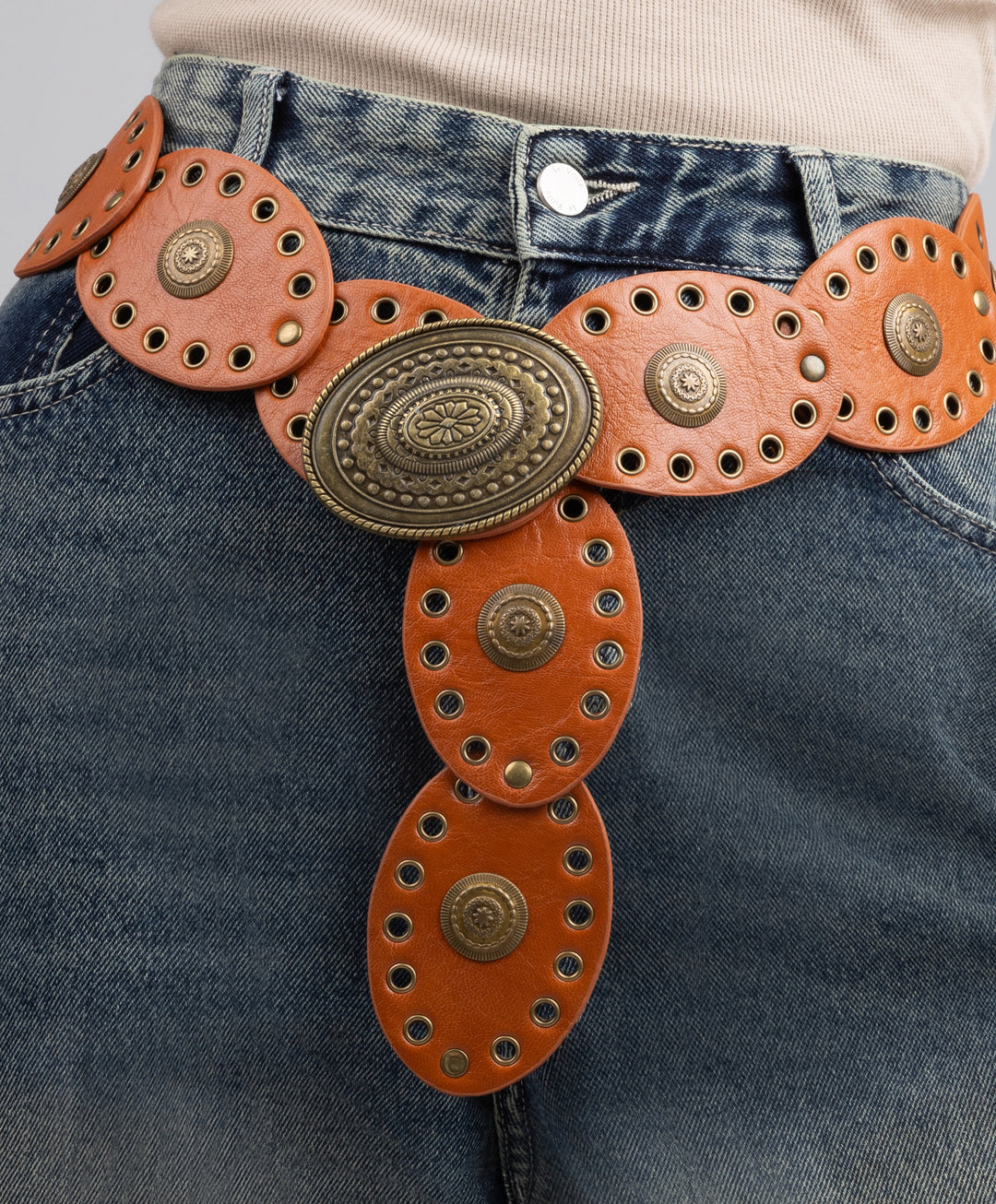 Disc Leather Belt