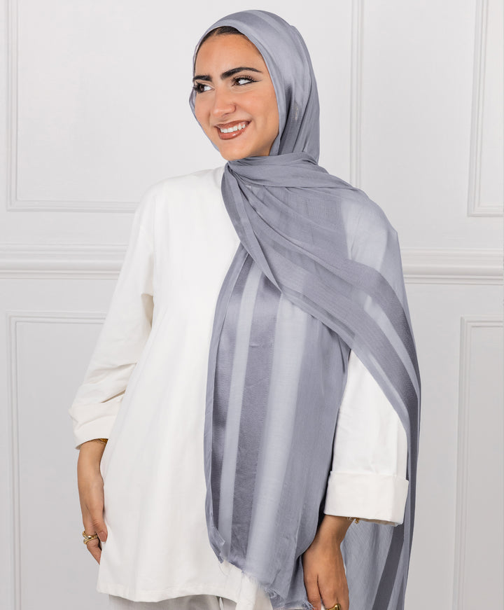 Glowy Satin Linen Scarf