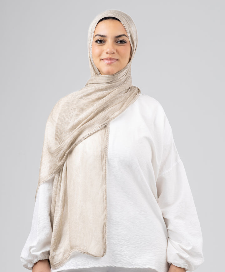 Lace Plain Cotton Scarf