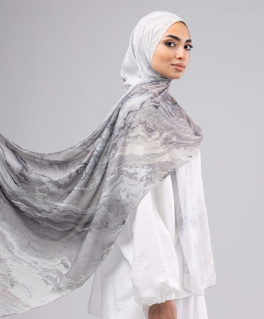 Pearl Marble Chiffon Scarf