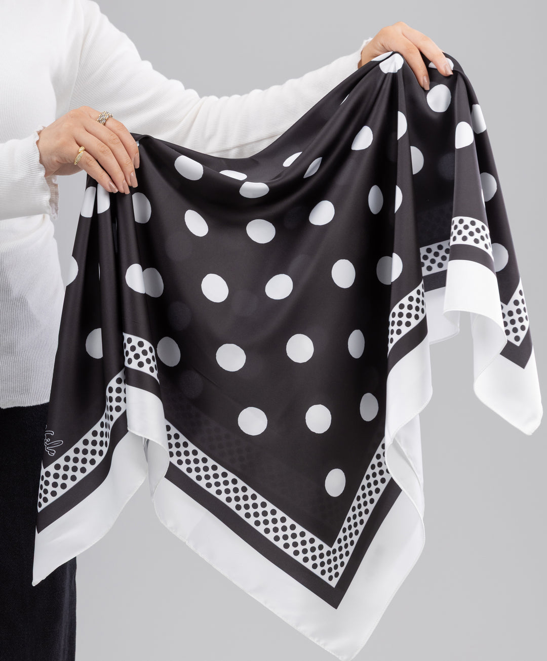 Printed Satin Square Scarf