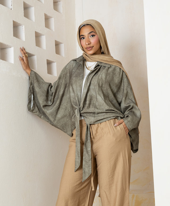 Linen Cropped Kimono