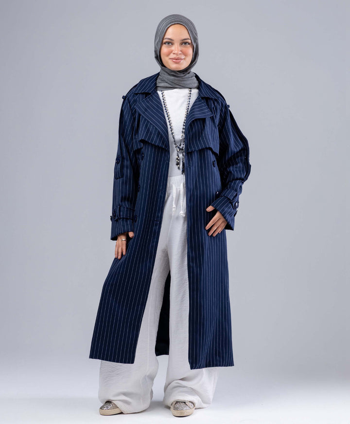 Striped Trench Coat