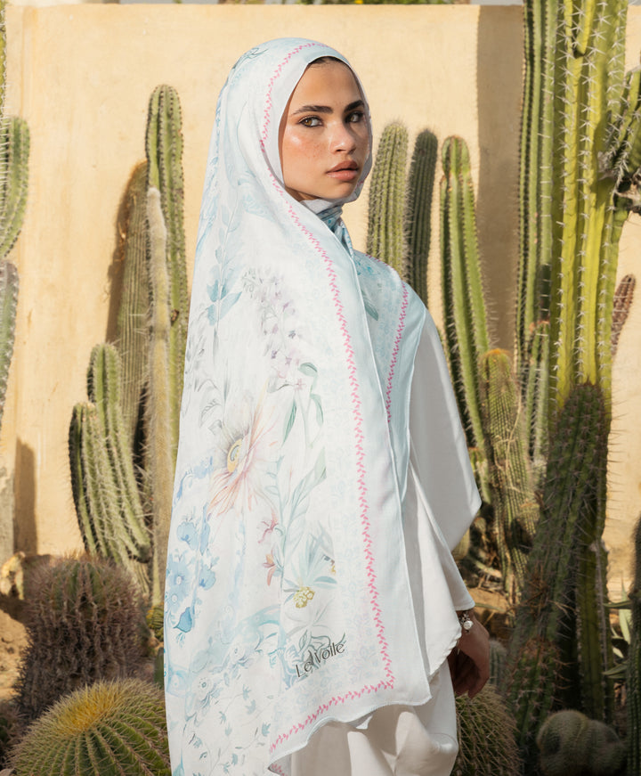 Pale Flowers Modal Scarf