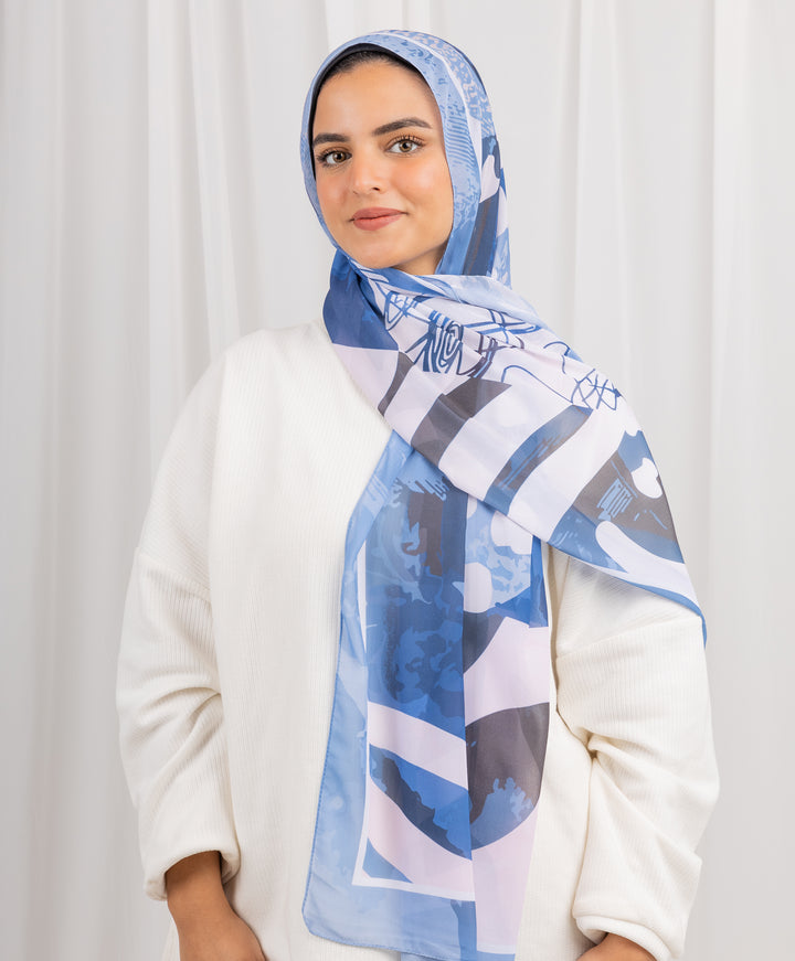 Painted Sky Chiffon Scarf