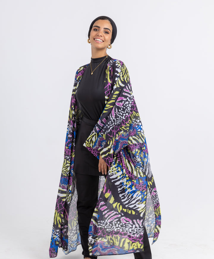 Printed Chiffon Kimono