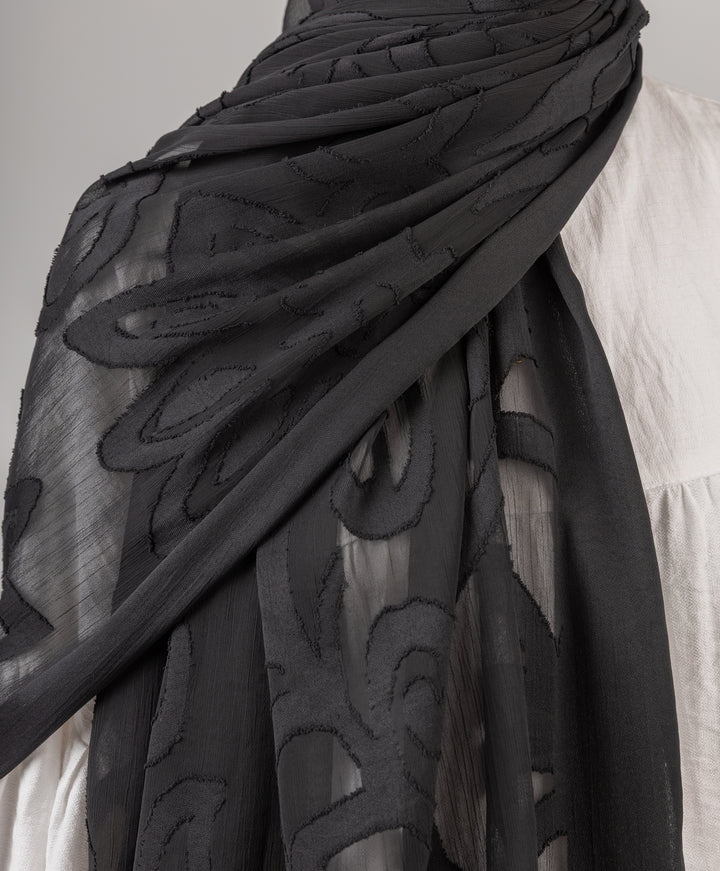 Floral Filigree Chiffon Scarf