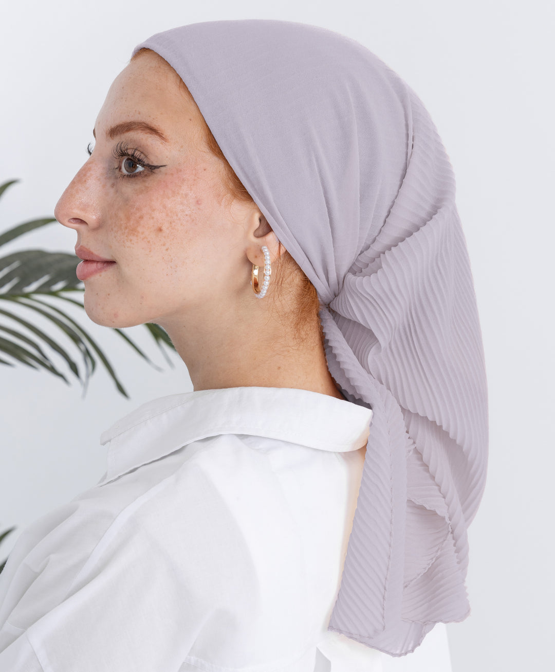 Pleated Plain Square Scarf