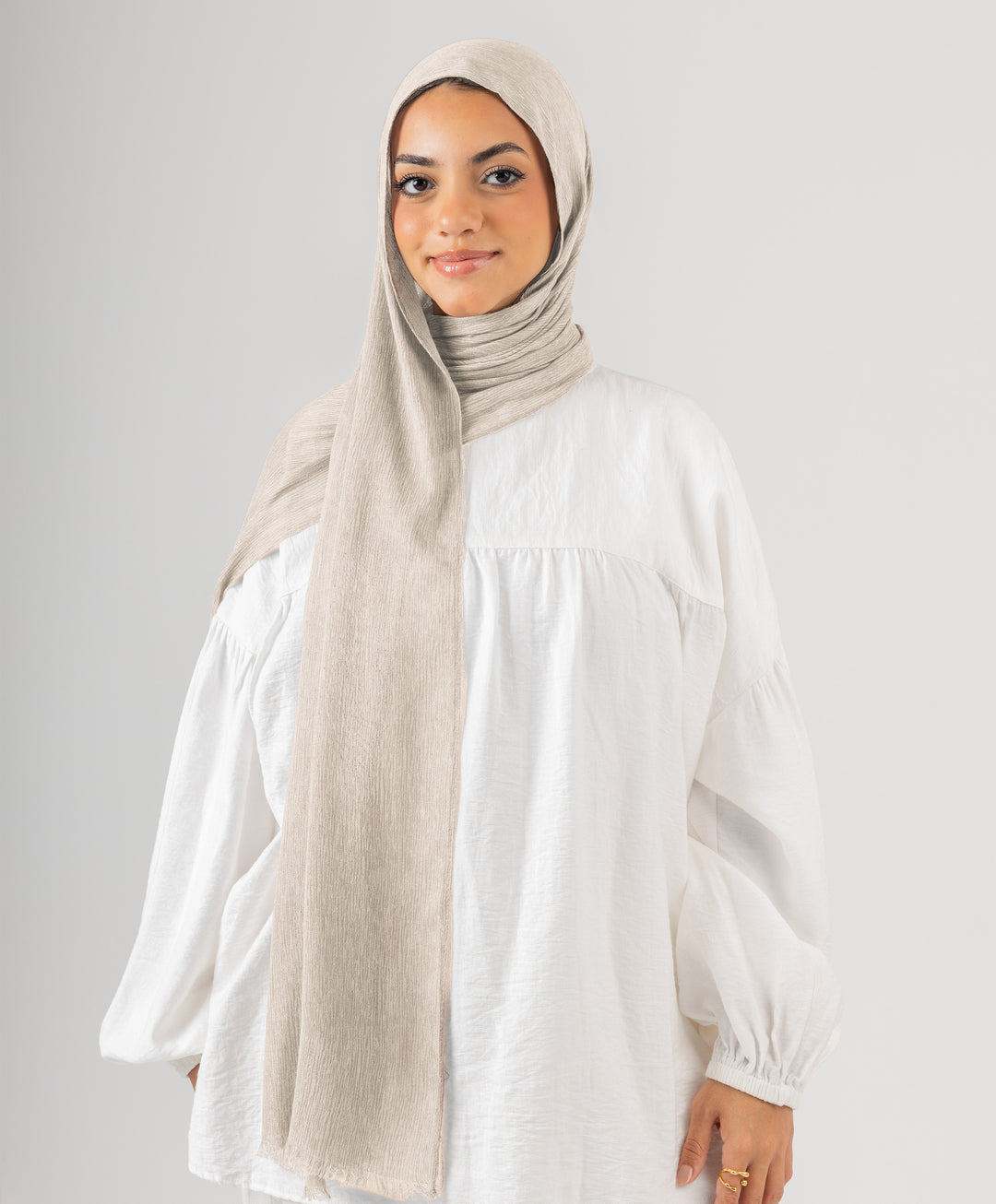 Foggy Marble Tassels Cotton Scarf