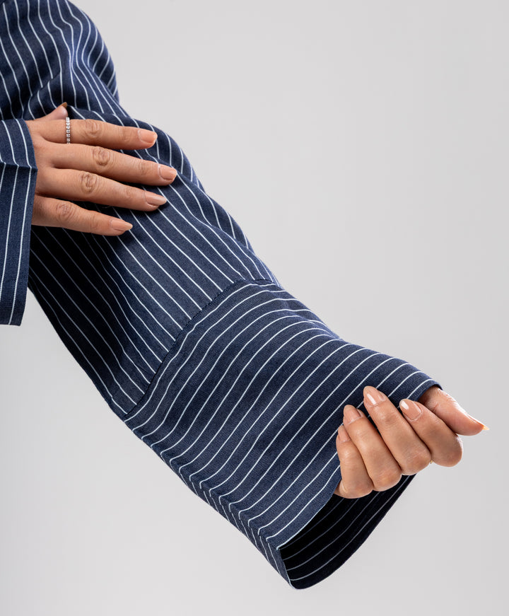 Striped Wrap Denim Set