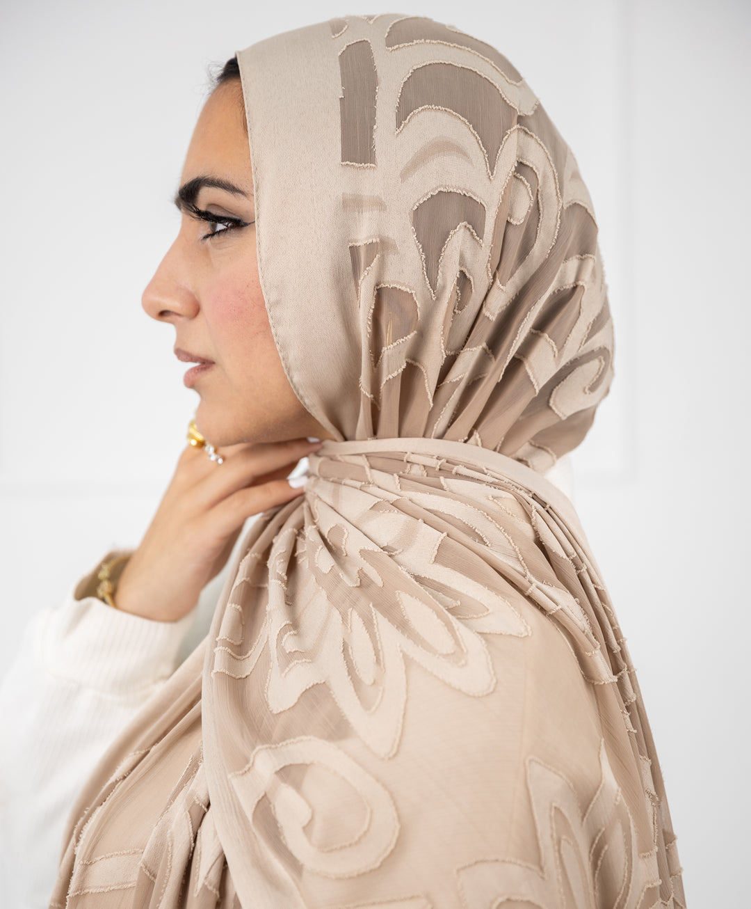 Floral Filigree Chiffon Scarf