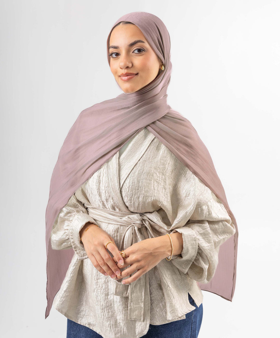 Organza Crinkle Satin Scarf