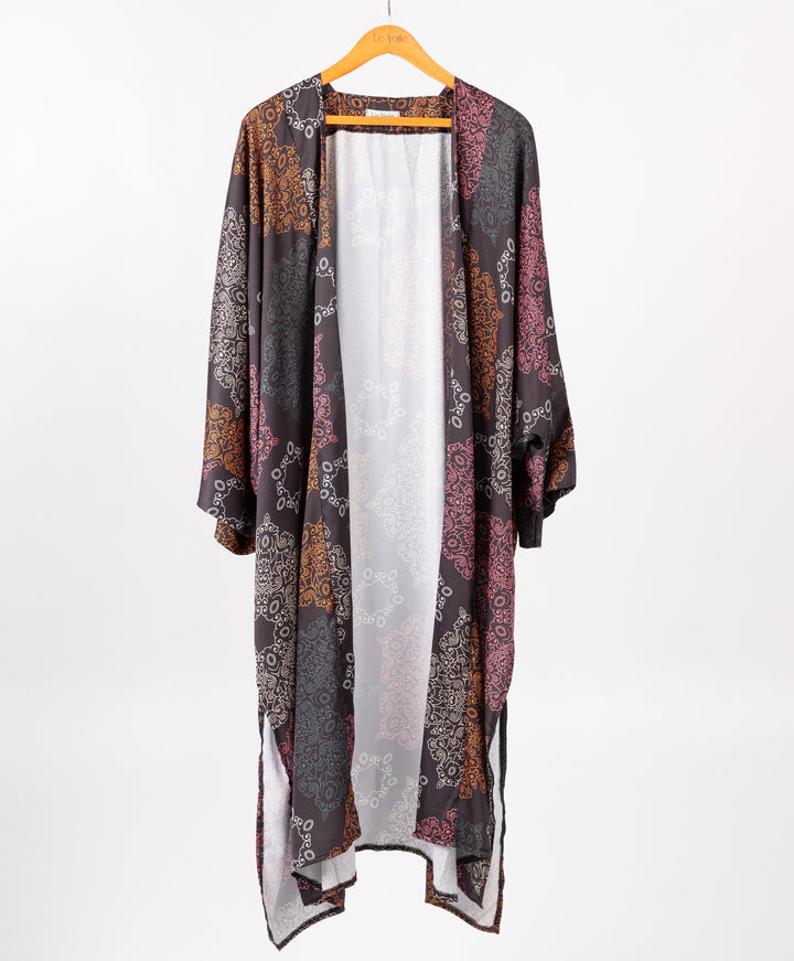 Printed Satin Kimono