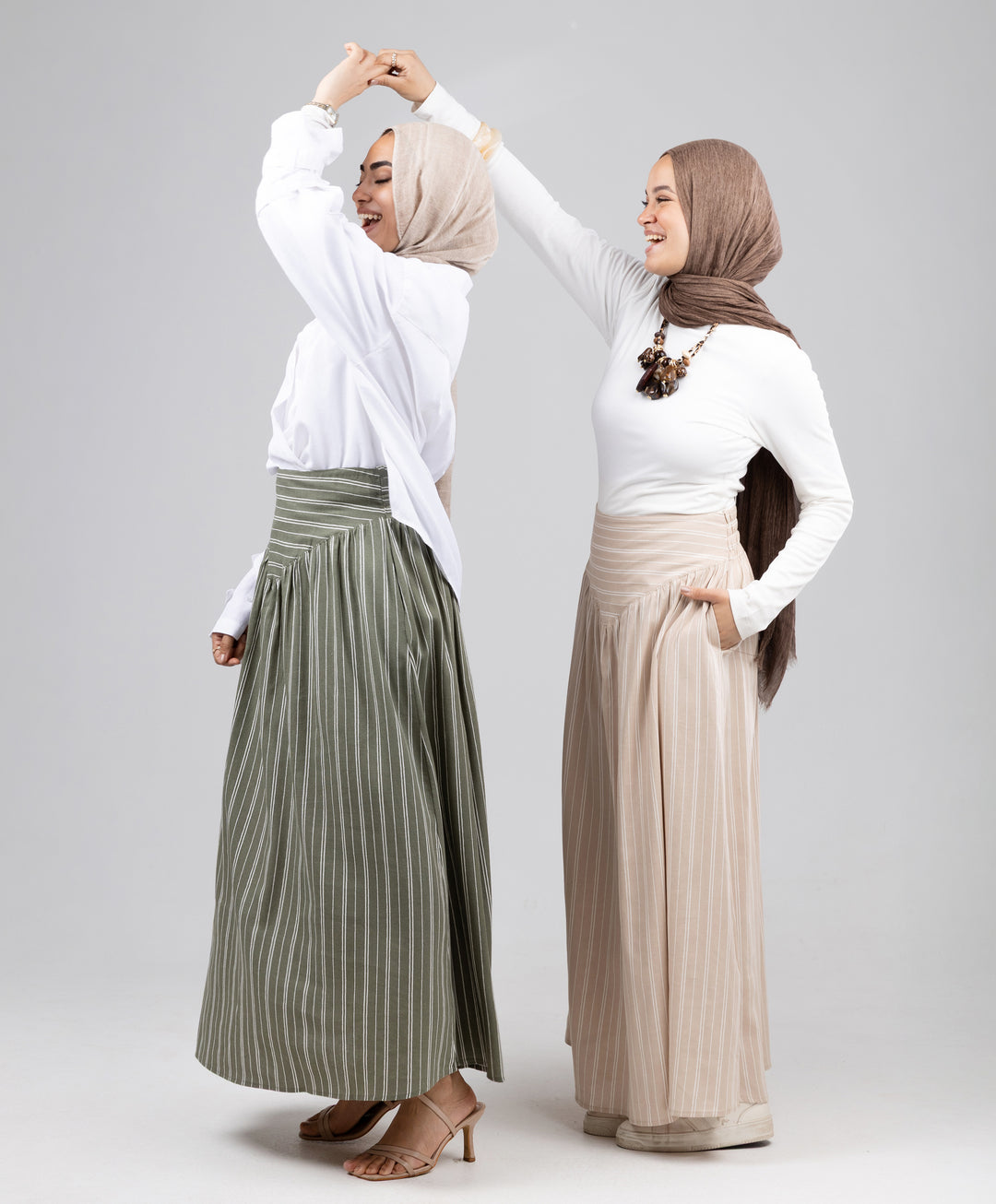 Stripe Linen Skirt