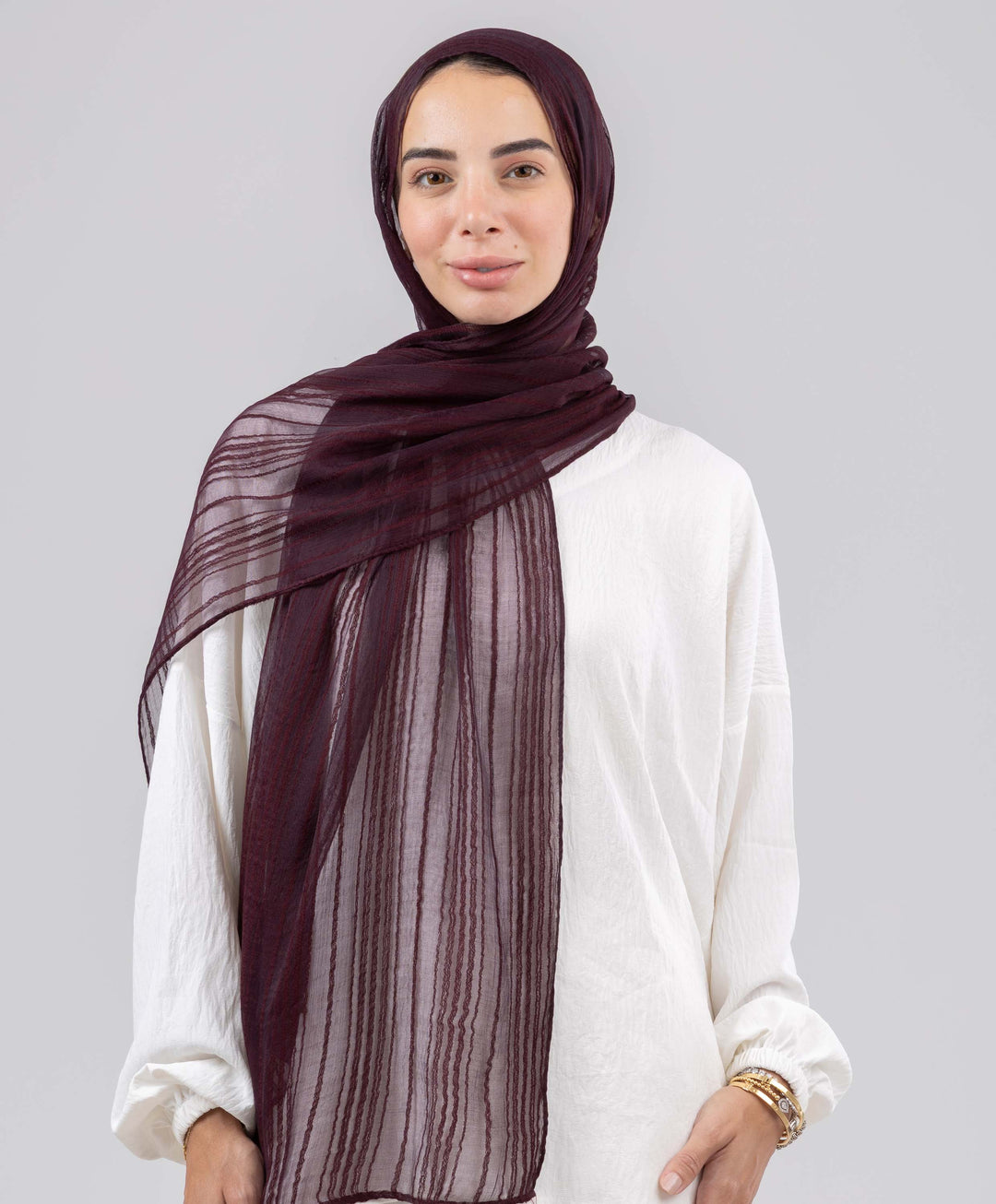 Gloss Silk Stripes Scarf