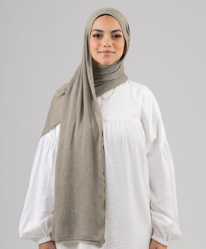 Foggy Marble Tassels Cotton Scarf