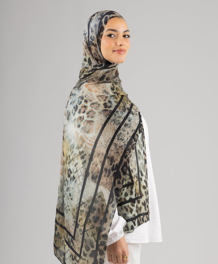 Mystic Leopard Chiffon Scarf