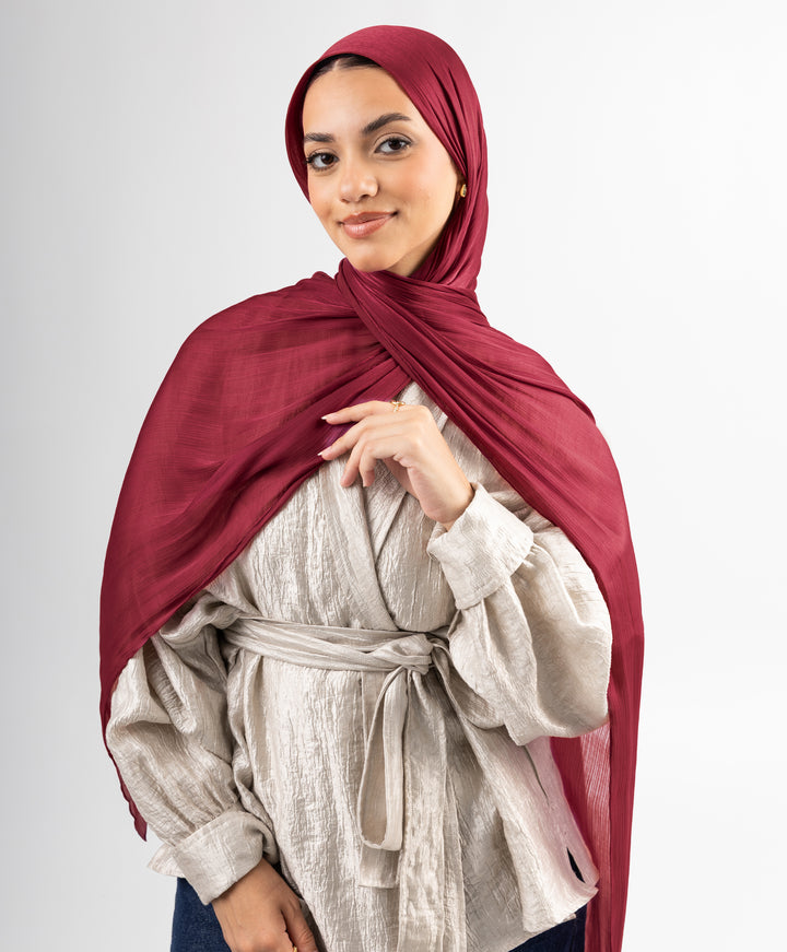 Organza Crinkle Satin Scarf