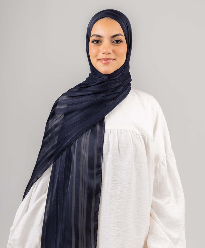 Mini Lines Glittery Satin Chiffon