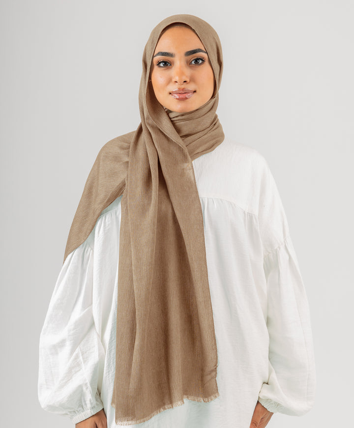 Foggy Marble Tassels Cotton Scarf