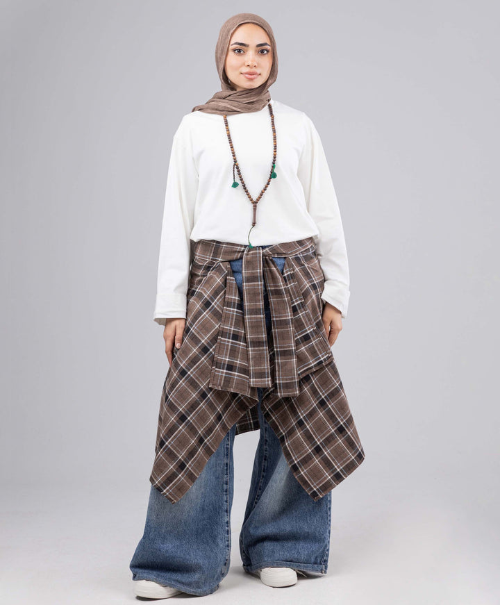 Wrap Carreaux Skirt