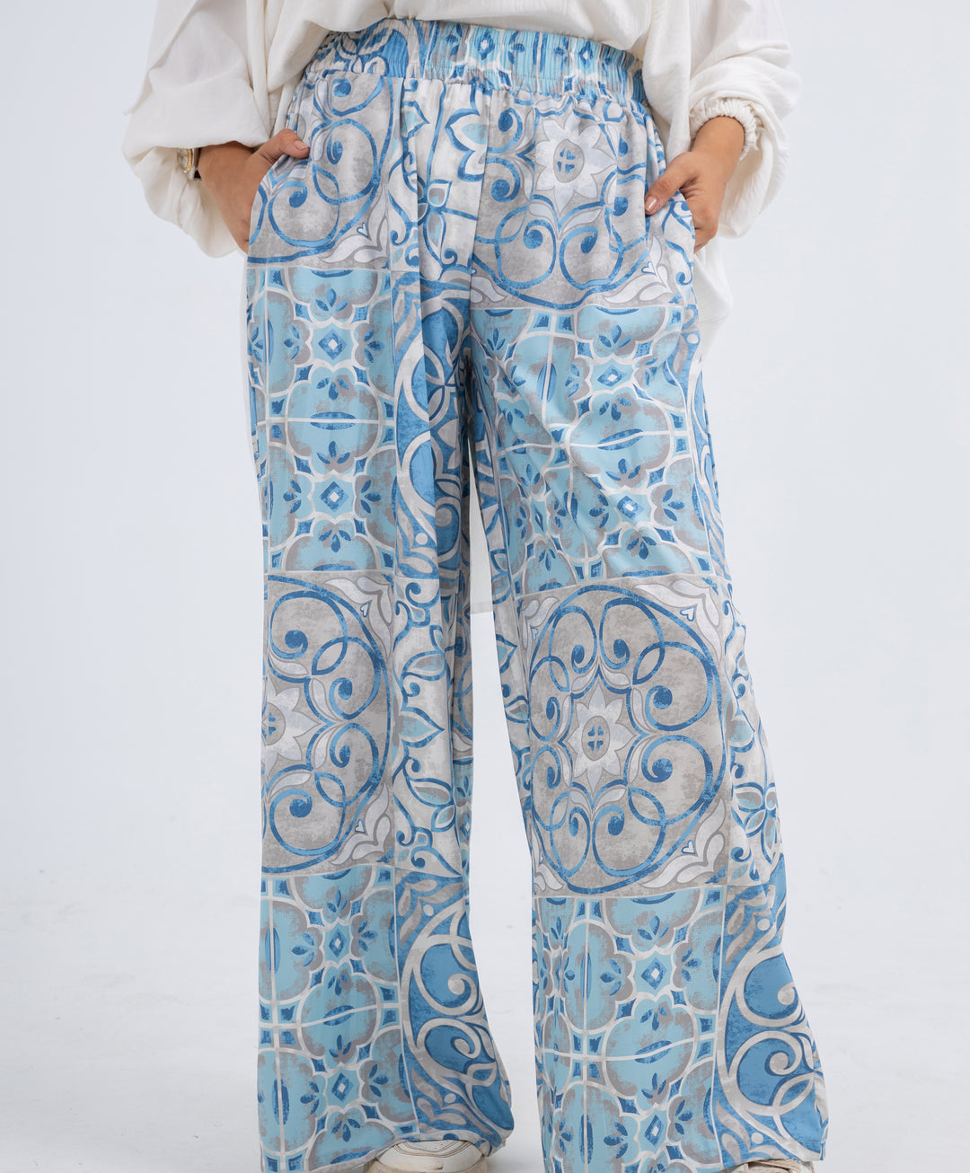 Printed Satin Pants