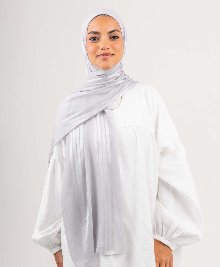 Crinkle Satin Chiffon Scarf