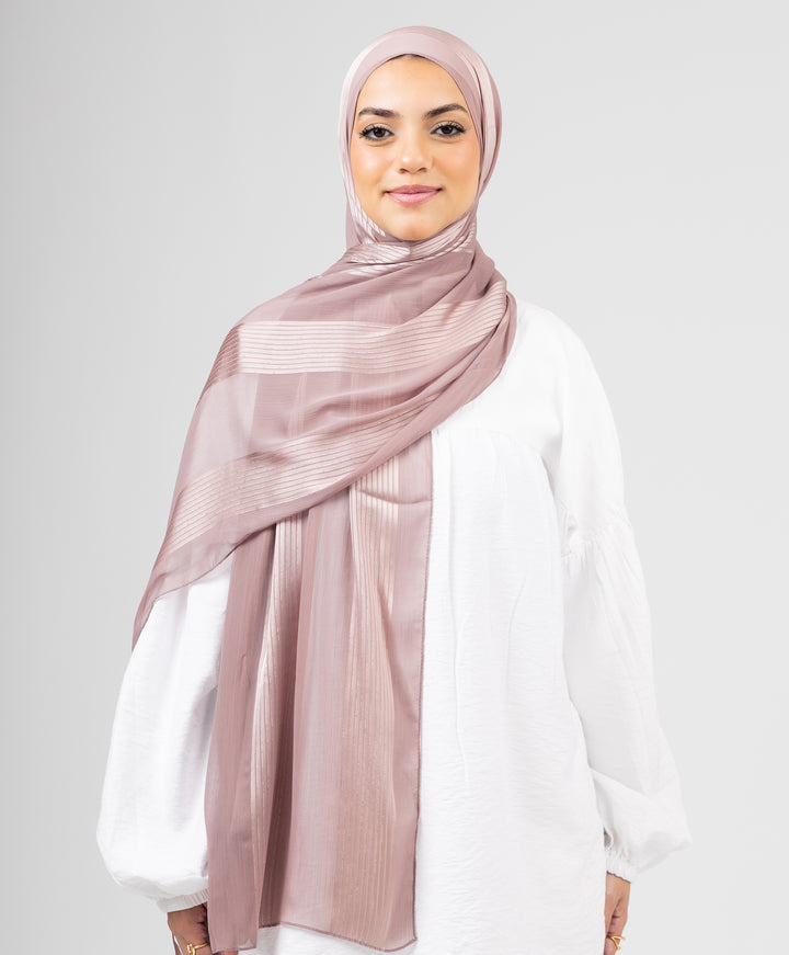 Glittery Crinkle Satin Chiffon Scarf