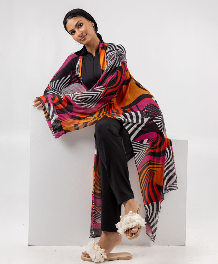 Printed Tulle Kimono