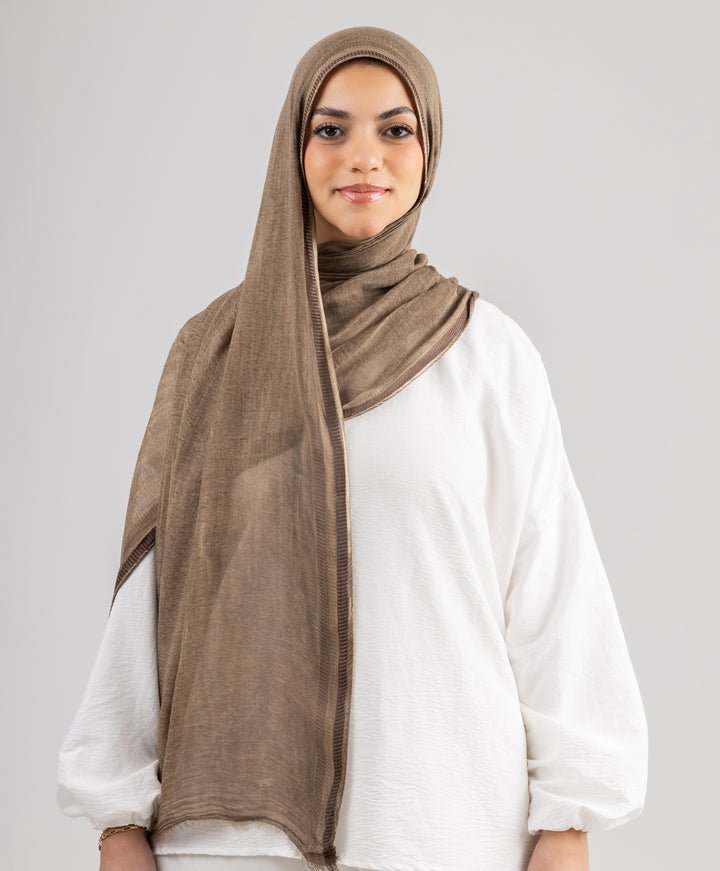 Lined Marble Linen Scarf