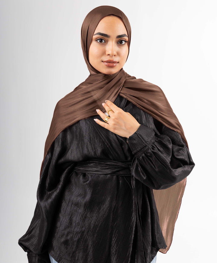 Organza Crinkle Satin Scarf