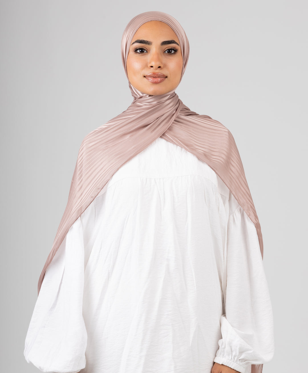 Linear Satin Chiffon Scarf