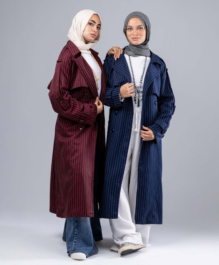 Striped Trench Coat