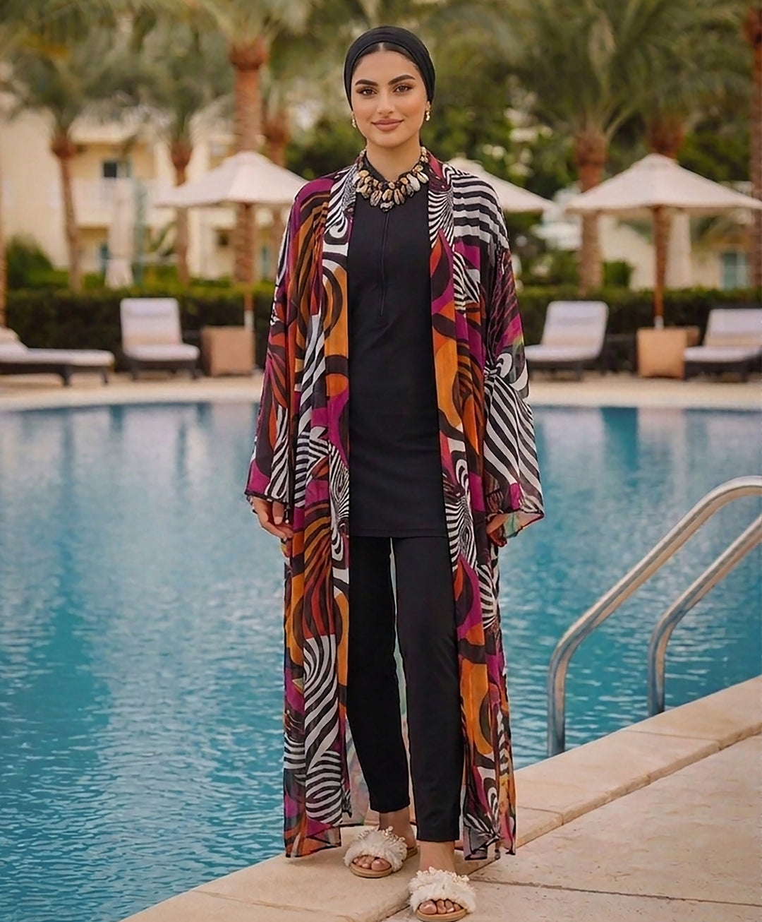 Printed Tulle Kimono