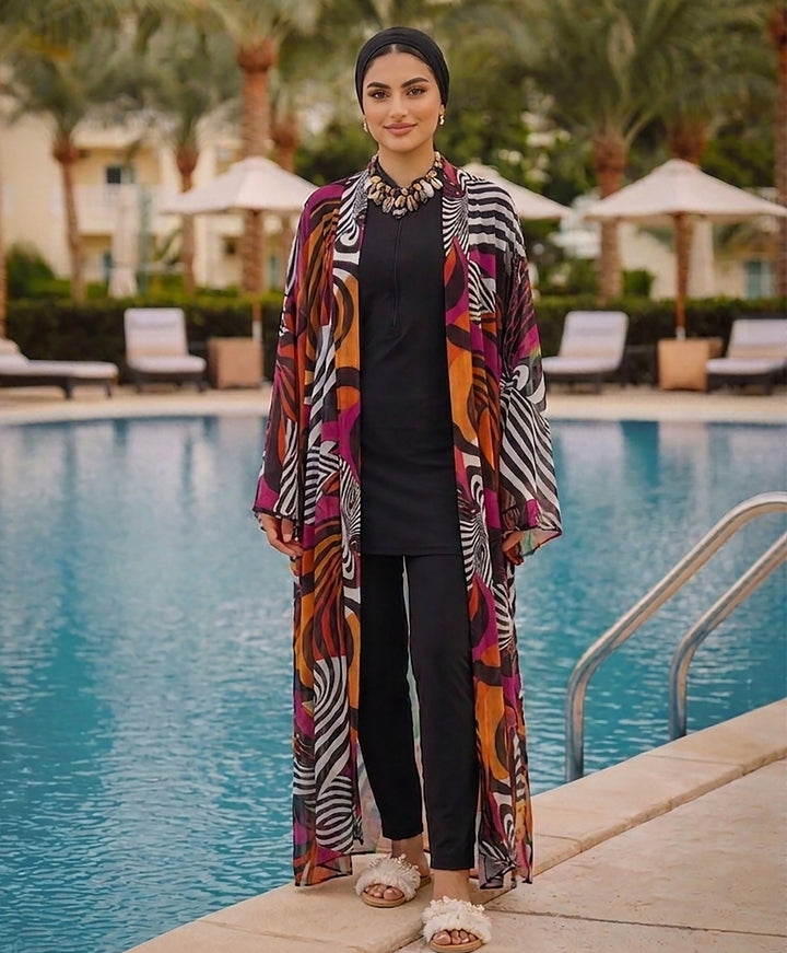 Printed Tulle Kimono