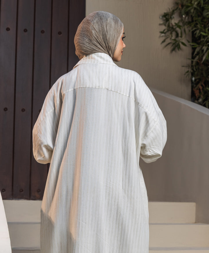 Striped Linen Abaya