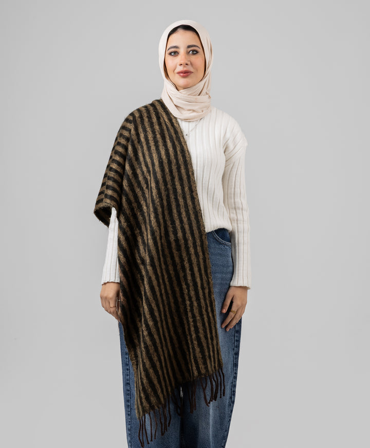 Striped Winter Shawl
