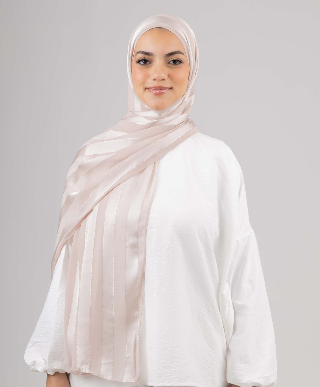 Striped Chiffon Scarf