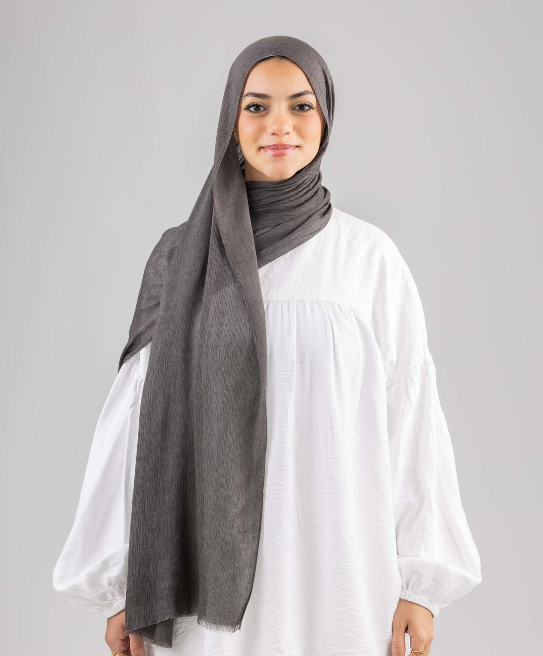 Foggy Marble Tassels Cotton Scarf