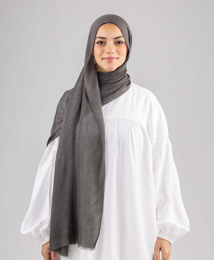 Foggy Marble Tassels Cotton Scarf