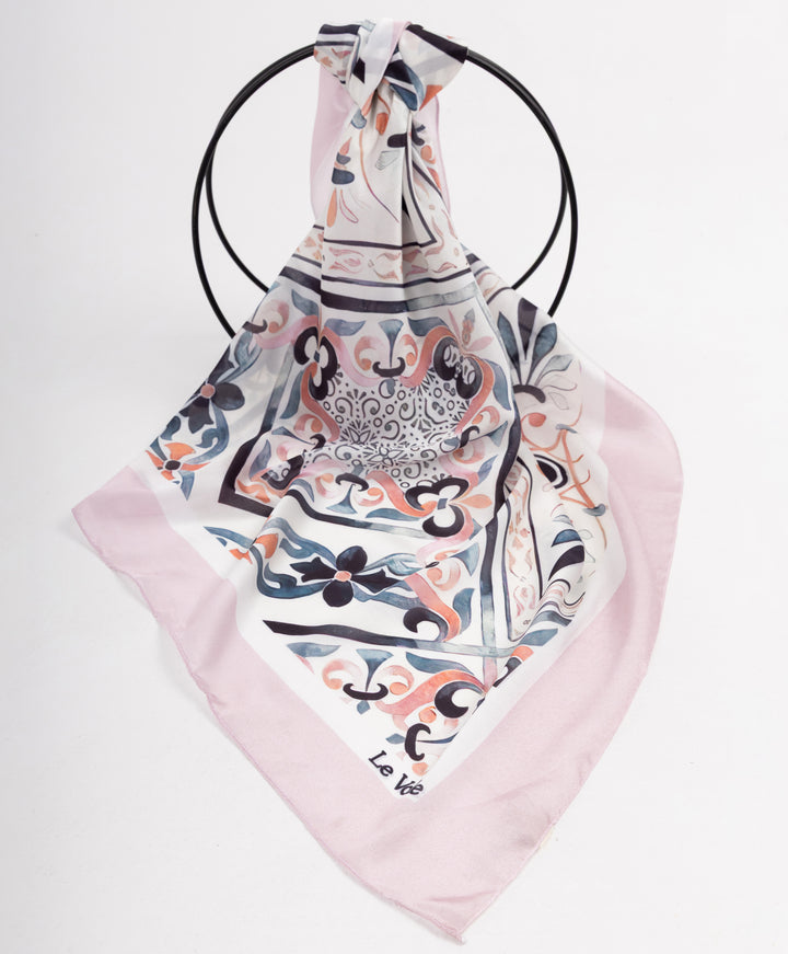 Printed Thick Satin Sq. Scarf