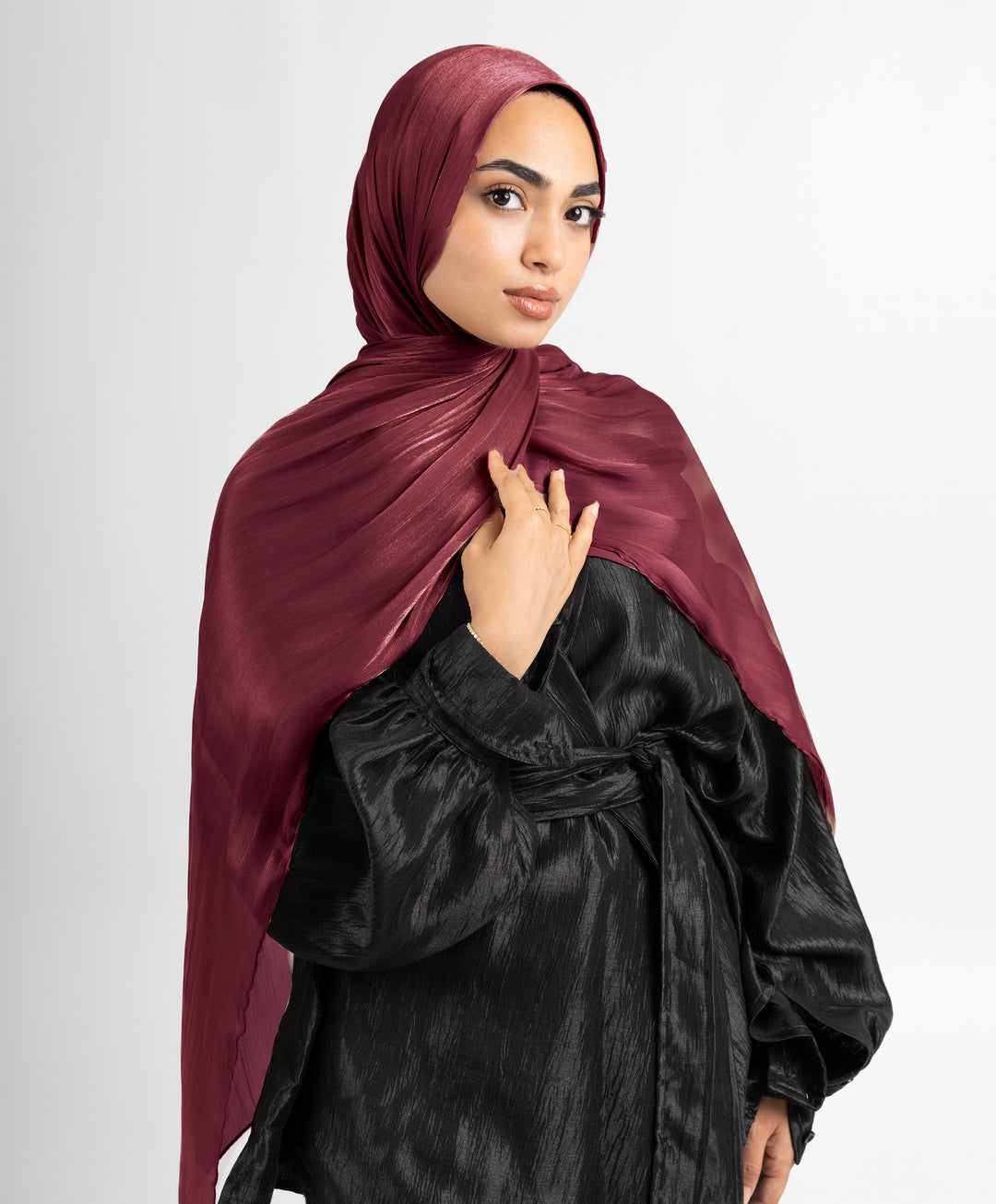 Organza Crinkle Satin Scarf