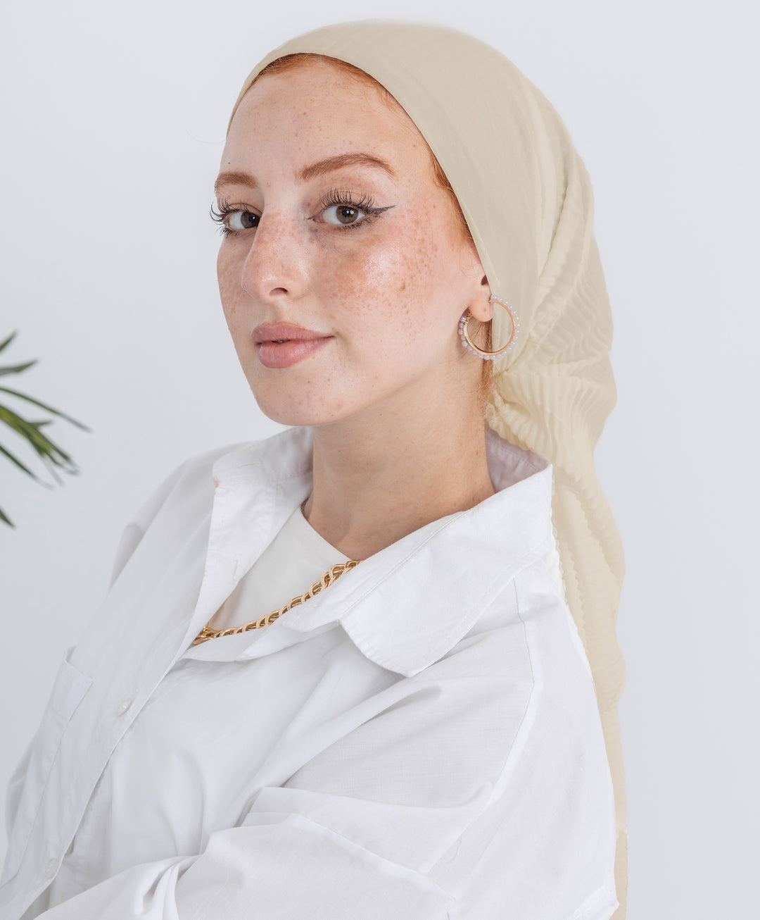 Pleated Plain Square Scarf
