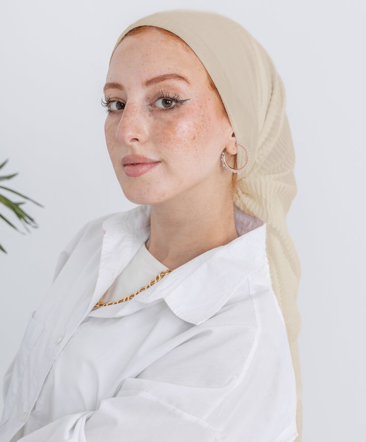 Pleated Plain Square Scarf