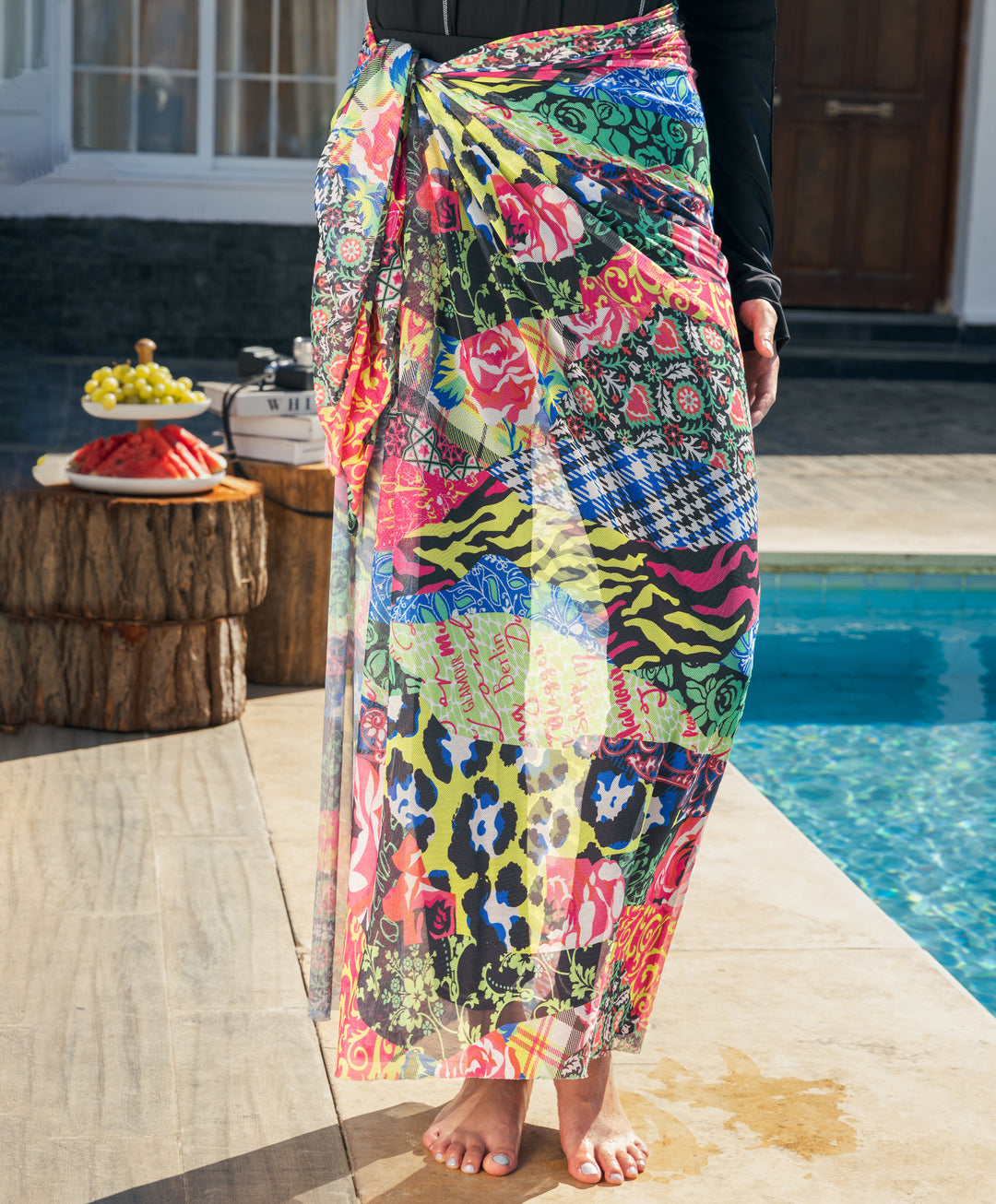 Printed Tulle Cover Up