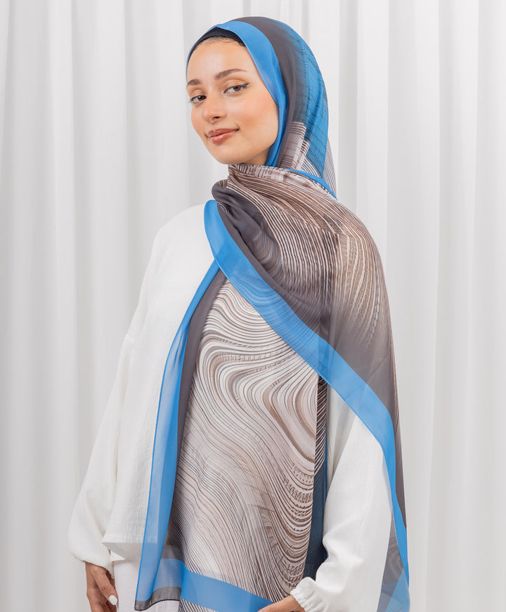 Fluid Lines Chiffon Scarf